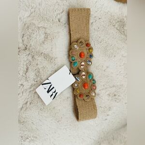 NWT Zara Jute bead belt